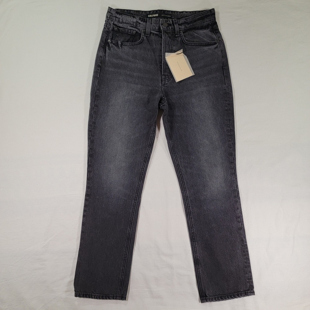 GRLFRND The Karolina High Rise Straight Crop Jeans Sunset Park Grey 27 NEW